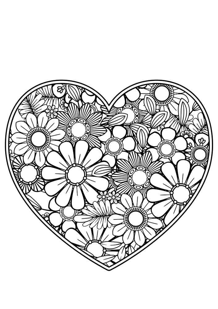 Сердце, пронизанное цветами